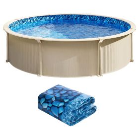 Pool Liner, 33ft Round Pool Liner, Uinbead Style, Durable Vinyl Pool Liner, Standard Gauge, 52in Wall Height