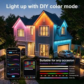 100FT Permanent Outdoor RGB Lights, Smart Outdoor String Lights with App Remote Control, 16 Million Colors & 100 Scene Modes