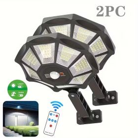 2 Pack Solar Motion Sensor Lights Outdoor, IP55 Waterproof Dusk to Dawn Solar Wall Lights, Energy Saving Security Flood Lights for Yard, Patio, B
