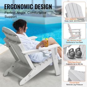 Adirondack Chair Plastic, Set of 2 All-Weather Portable Folding Fire Pit Chair, Outdoor Adirondack Patio Chair with Cup Holder