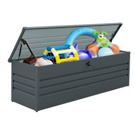 260 Gallon Metal Outdoor Deck Box Waterproof, Extra Large Patio Storage Box with Lockable Storage Containers for Patio Furniture Cushions