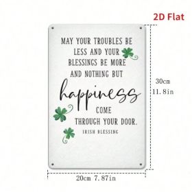 CIFbuy Green Leaves Blessing Metal Plaque Sign, Vintage Rustic 2D Flat Printed Wall Art, Multipurpose Decorative Sign For Home Bedroom TikTok, Ti (Option: defaulttitle)