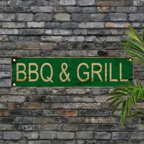 CIFbuy Vintage Aluminum BBQ Sign UV Printed Metal Plaque Waterproof Dustproof For Home Garage Cafe Restaurant Bar Decor (TikTok, Temu Pick-up Ser (Option: defaulttitle)