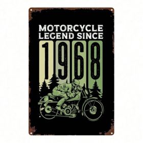 CIFbuy 1pc Vintage Motorcycle Legend 1968 Metal Sign, Retro 2D Flat Wall Decor For Man Cave, Bathroom, Bedroom, Garden, Home Office Kit TikTok, T (Option: defaulttitle)