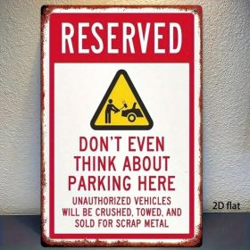 CIFbuy Vintage Rustic Iron Metal Sign 8x12 Inch No Parking Warning Plaque, Waterproof Rustproof 2D Flat Wall Art Decor For Home Bar TikTok, TikTo (Option: defaulttitle)