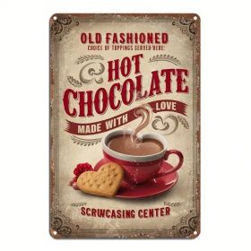 CIFbuy 1PC Vintage Metal Tin Sign Hot Chocolate Love Artwork, Artwork, Durable Hanging Plaque For Home Garden Sign HikTok, Sign HikTok, Self-orck (Option: defaulttitle)
