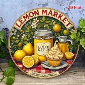CIFbuy 1pc Vintage Lemon Tin Sign 20x20cm, "" Tin Sign 20x20cm, 20x20cm, Retro Yellow Lemon Cupcake Metal Wall ArtTikTok, TikTok, Self-pickup Log (Option: defaulttitle)