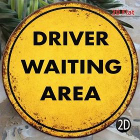 CIFbuy 1pc Vintage Driver Waiting Area Sign 8x8in, "" Driver Waiting Area, Area Sign 8x8in 2D Flat Round Decorative PlaqueTikTok, Temu Self-picku (Option: defaulttitle)