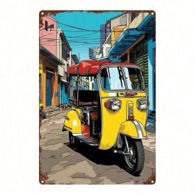 CIFbuy Vintage Auto Rickshaw Metal Sign 8x12 Inch, Retro Tuk Tuk Tin Plaque Wall Decor, Iconic Vehicle Art For Home Cafe Bar Gar TikTok, TikTok, (Option: defaulttitle)