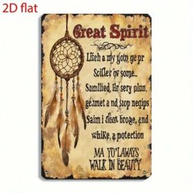 CIFbuy Retro Dream Catcher Wall Decor, 2D Flat Metal Art Plaque With Inspirational Poem, Spiritual Rustic Home Decoration TikTok, TikTok, Self-pi (Option: defaulttitle)