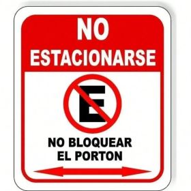CIFbuy Spanish No Parking Sign Metal Composite Long Lasting Parking Indicator (TikTok, Temu Pick-up Service) (Option: defaulttitle)