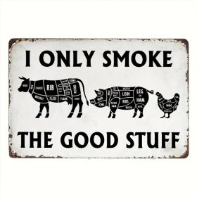 CIFbuy Vintage BBQ Can Sign I Only Eat Good Food Aluminum Metal Wall Decor For Kitchen Patio Beef Store Bacon Brand 8x12 Inches (TikTok, Temu Pic (Option: defaulttitle)