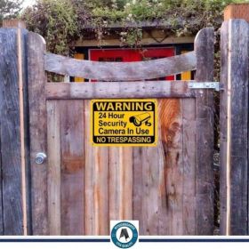 CIFbuy 24 Hour Video Surveillance Security Warning Sign Durable Weatherproof Metal Plaque (TikTok, Temu Pick-up Service) (Option: defaulttitle)