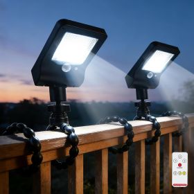 Solar Lights Outdoor with Octopus Mount - Motion Sensor Outdoor Lights with Remote Control Outdoor Solar Garden Lights (size: Black   Octopus Mount 2P)