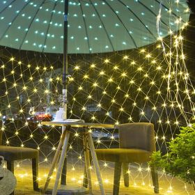 LED Christmas Net Lights Battery Operated 2x3M 192LED Waterproof Mesh Light 8 Modes Christmas Lights for Indoor Outdoor Xmas Party Yard Garden De (quantity: 1pcs)
