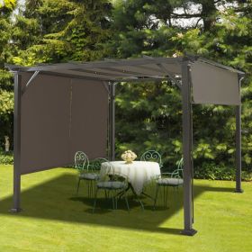 16' x 4' 2 Pieces Universal Replacement Canopy for Pergola Structure Sun Awning (Color: Brown)