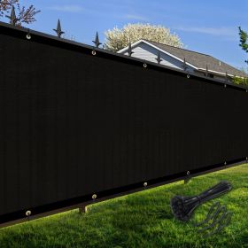 Artpuch Privacy Fence Screen Black Customized Outdoor Mesh Panels for Backyard, Balcony,Patio,Construction Site with Zip Ties (Color: Black, size: 8x289 ft)
