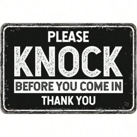 CIFbuy Please Knock Before Entering Metal Sign For Shop Warehouse Construction Site Protection (TikTok, Temu Pick-up Service) (Option: defaulttitle)