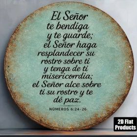 CIFbuy 1pc 8x8in Vintage God Bless You Round Sign, "" Bless You Round Sign, Round Sign, Spanish Bible Verse 2D Flat PlaqueTikTok, Temu Self-picku (Option: defaulttitle)