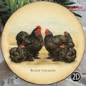 CIFbuy 1pc Black Cochin Chicken Vintage Decorative Sign 8x, "" Cochin Chicken Vintage, Vintage Decorative Sign 8x8in 2D Flat Round PlaqueTikTok, (Option: defaulttitle)