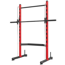 Squat Rack With Pull Up Bar And Barbell Bar Adjustable Bench Press Multi-Function Weight Lifting Half Rack, Red (Option: red)