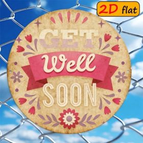 CIFbuy 1pc Get Well Soon Gift, " Round Aluminum" Aluminum Wall Plaque, Plaque, Pink & Beige Floral & Hearts DesignTikTok, Temu Self-pickup Logisi (Option: defaulttitle)